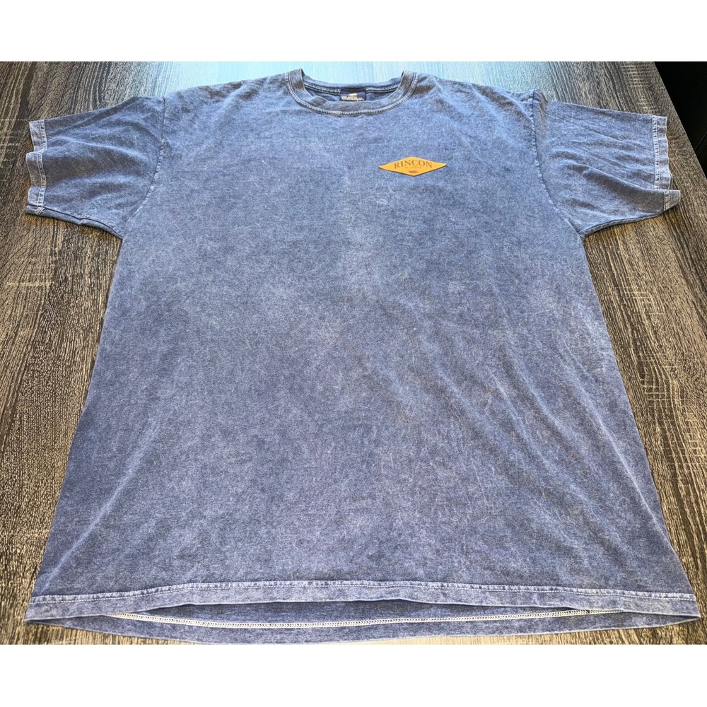 Yesterdays Rincon Marina Graphic T Shirt‎ Mens XL Washed Blue Short Sleeve Tee